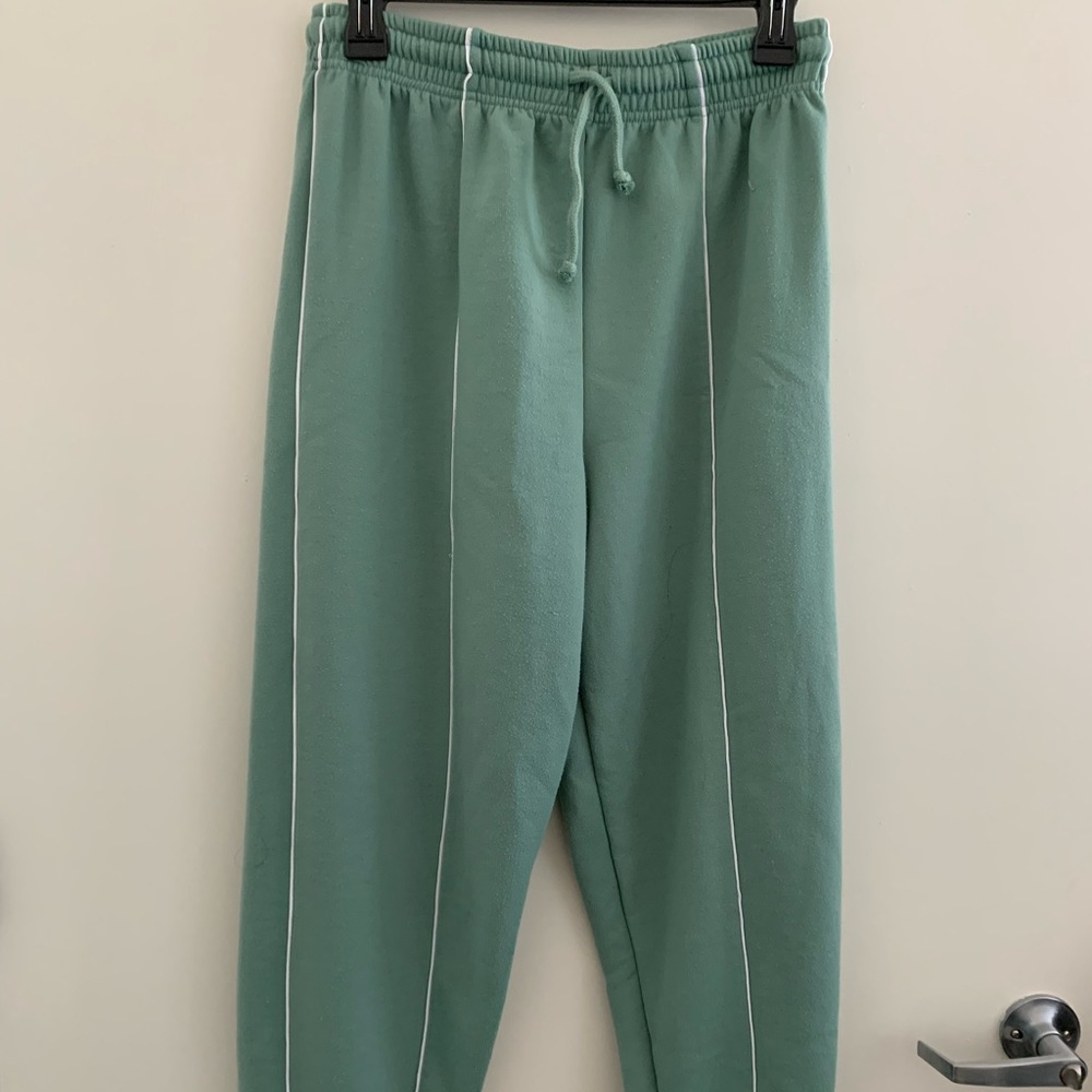 Topshop mint green with white stripe sweatpants